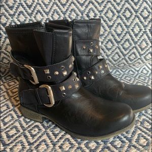 Black Studded Booties